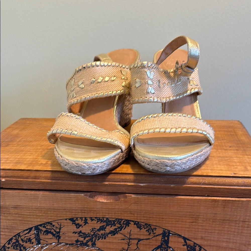 Jack Rogers Gold Espadrilles with Cushioned Footbed